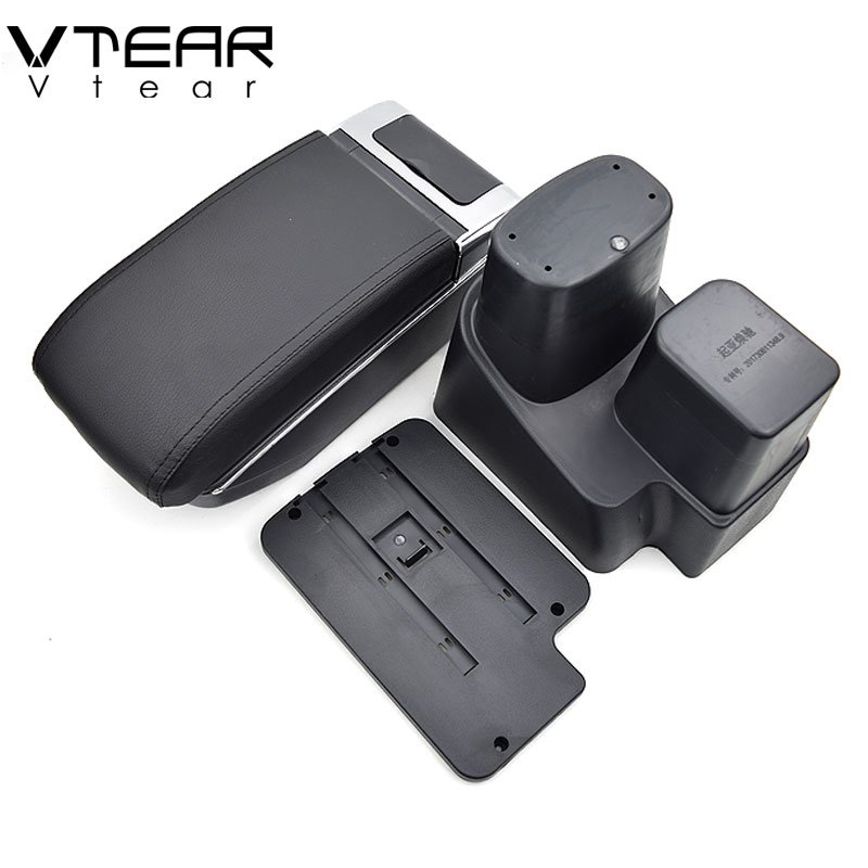 Vtear for Kia Pegas Armrest USB Charging Interface Heighten Storage Box Central Store Content Arm Rest Car Accessories 17-18