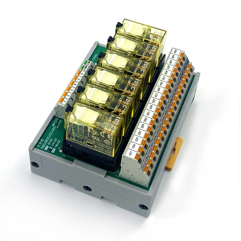 24VDC Miniature In-Line Relay Module 2 Open & 2 Closed High Power Contact Load Epoxy Electromagnetic Switch