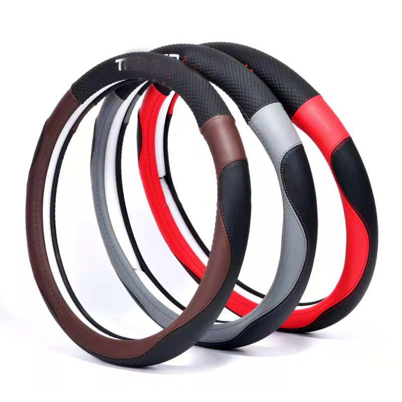 Free sample carbon black suede steering wheel cover Korea car