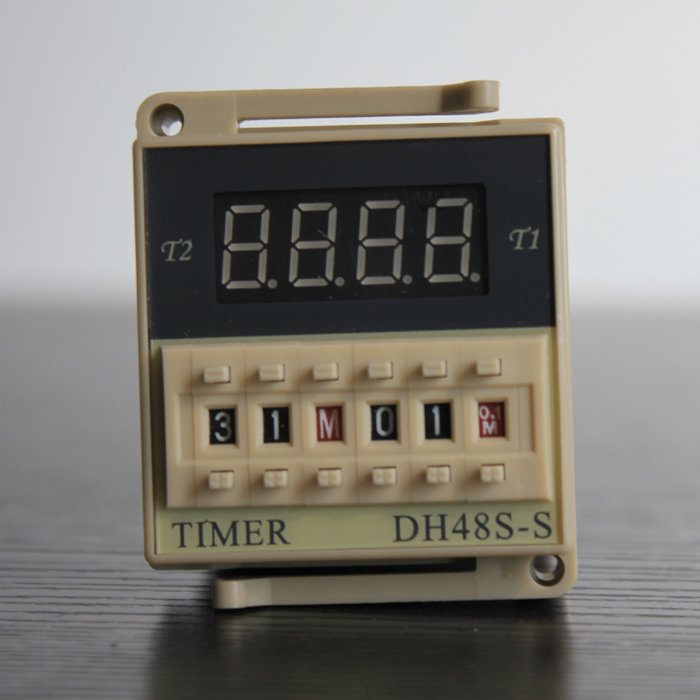 Digital Time Delay Repeat Cycle Relay Timer 1s-990h LED Display 8 Pin Panel Installed DH48S-S SPDT with Socket