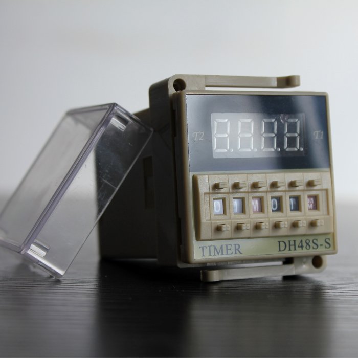 Digital Time Delay Repeat Cycle Relay Timer 1s-990h LED Display 8 Pin Panel Installed DH48S-S SPDT with Socket
