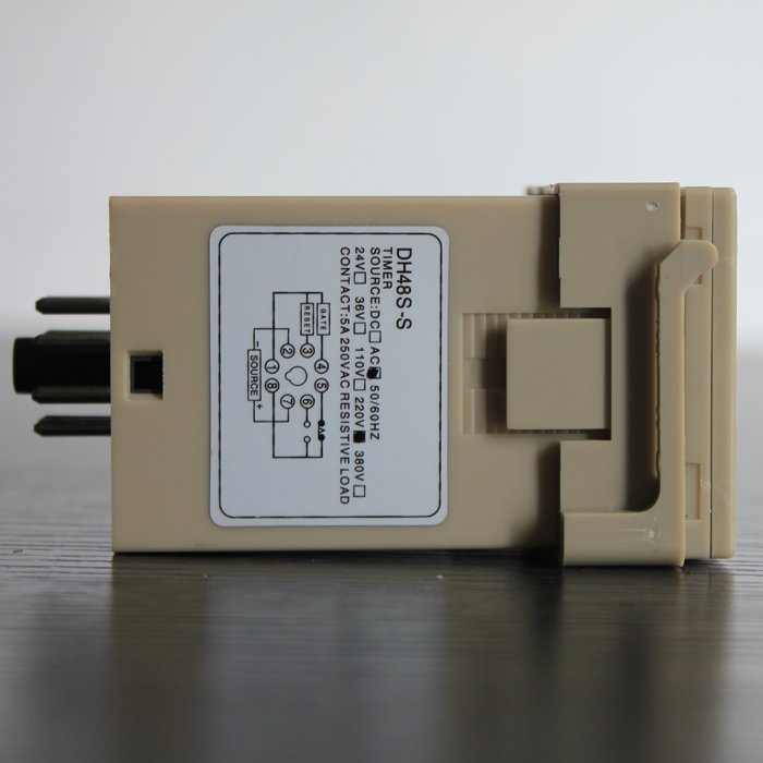 Digital Time Delay Repeat Cycle Relay Timer 1s-990h LED Display 8 Pin Panel Installed DH48S-S SPDT with Socket