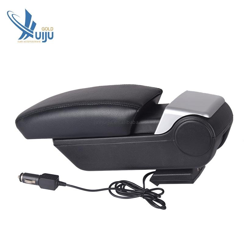 JINHUIJU Auto Armrest Universal Car Center Console Univers Truck Seat Armrest Storage Central Box WIth USB