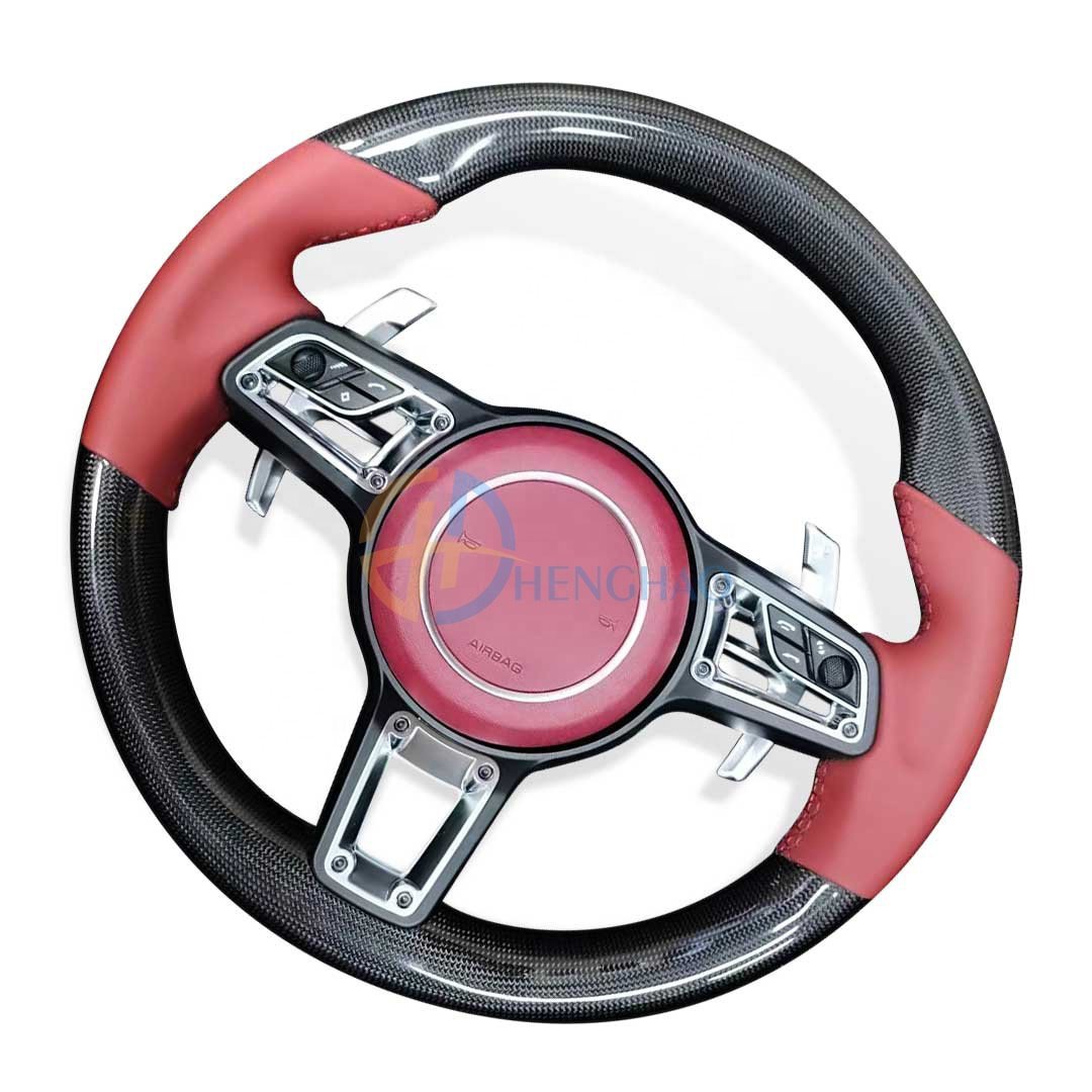 Customized Car Steering Wheel For Porsche Cayenne Panamera Cayman 718 991 911 Macan Upgraded Carbon Fiber Steering Wheel