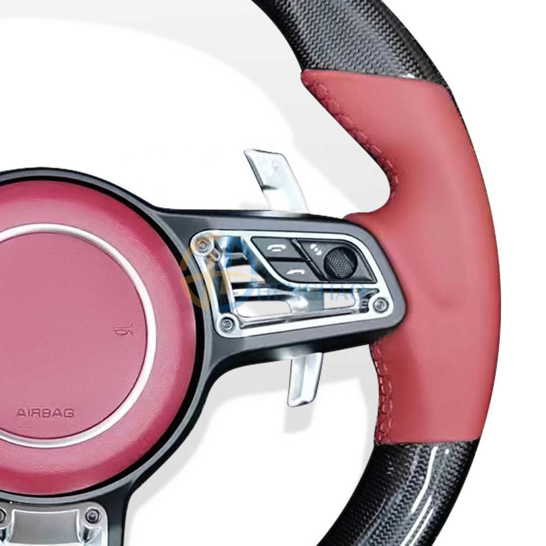 Customized Car Steering Wheel For Porsche Cayenne Panamera Cayman 718 991 911 Macan Upgraded Carbon Fiber Steering Wheel
