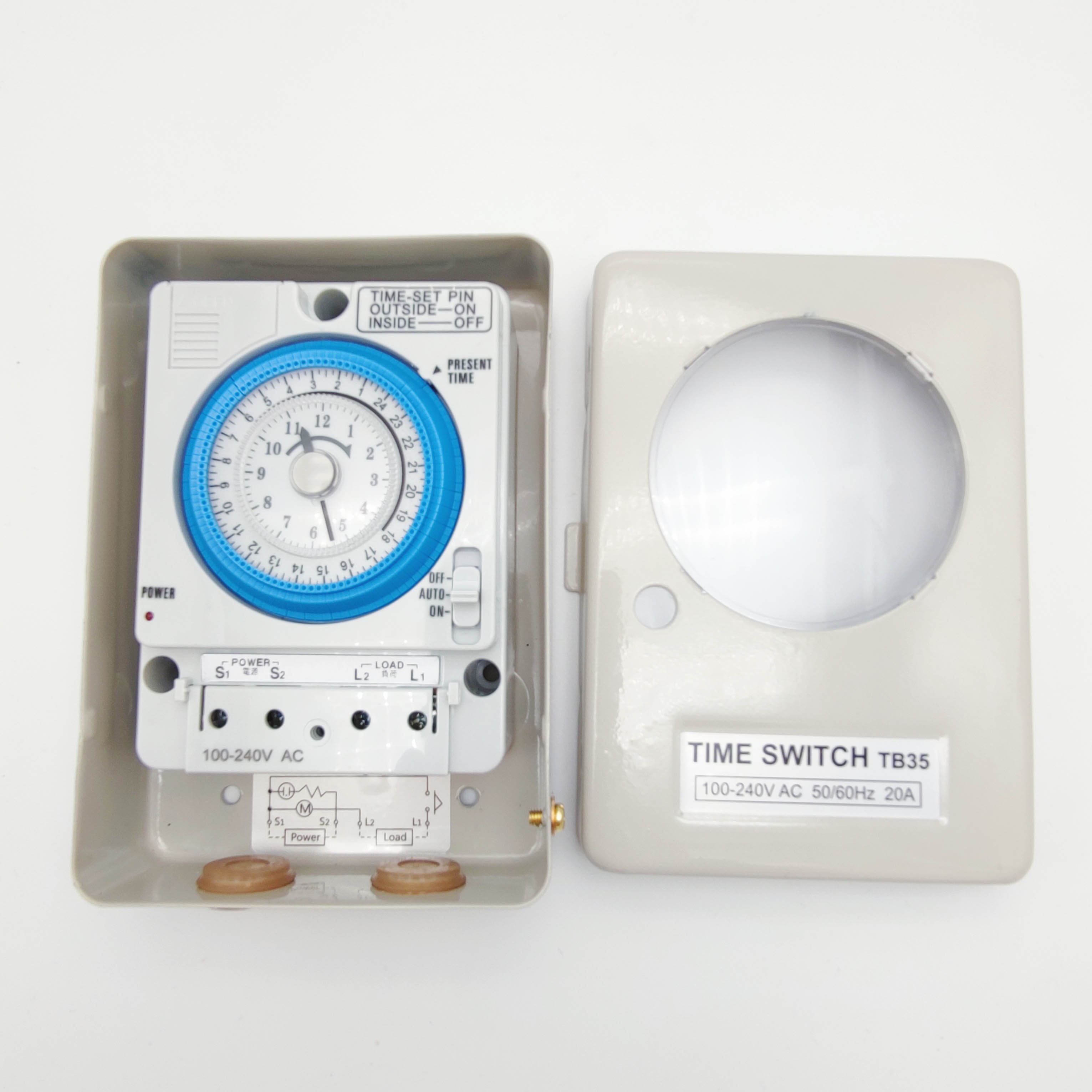 Ac220v 24hours Mechanical Rotary Timer Switch Tb35 With Metal Box Time Switch