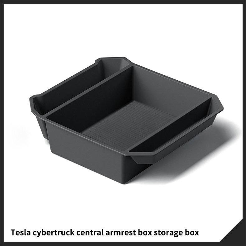 Tesla Cybertruck Durable Black ABS Armrest Storage Box Automotive Accessories