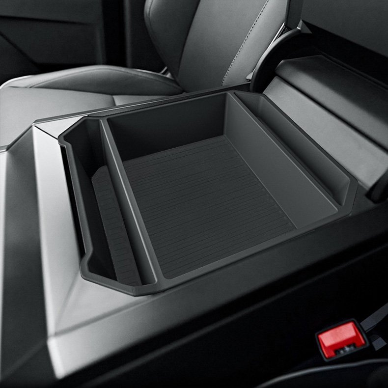 Tesla Cybertruck Durable Black ABS Armrest Storage Box Automotive Accessories