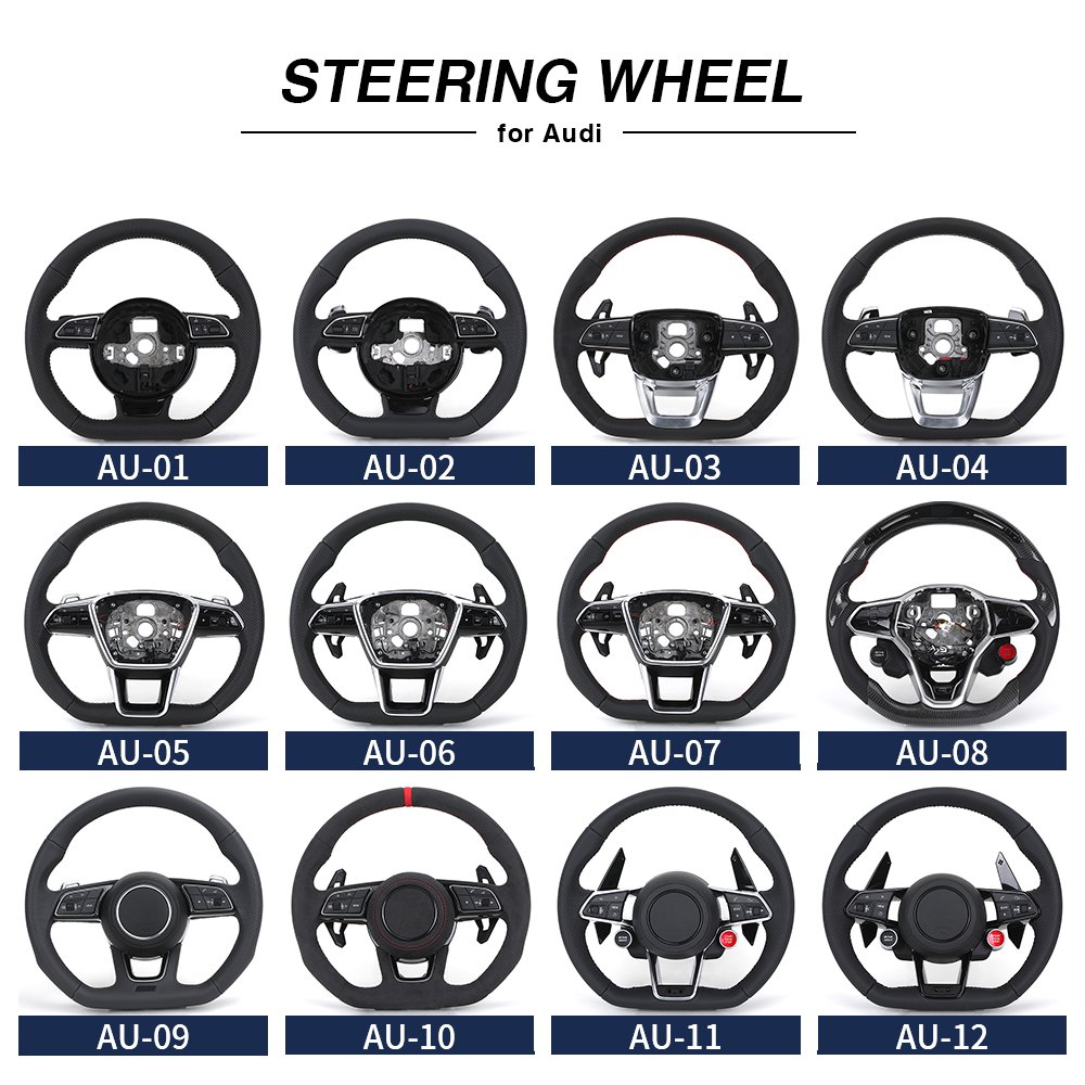 Car Start Button S-Line Half Alcantara Carbon Fiber Paddle LED Steering Wheel for Audi TT R8 A4 A5 B8 B9 S4 RS6 A6 C7 RS Q5 Q6