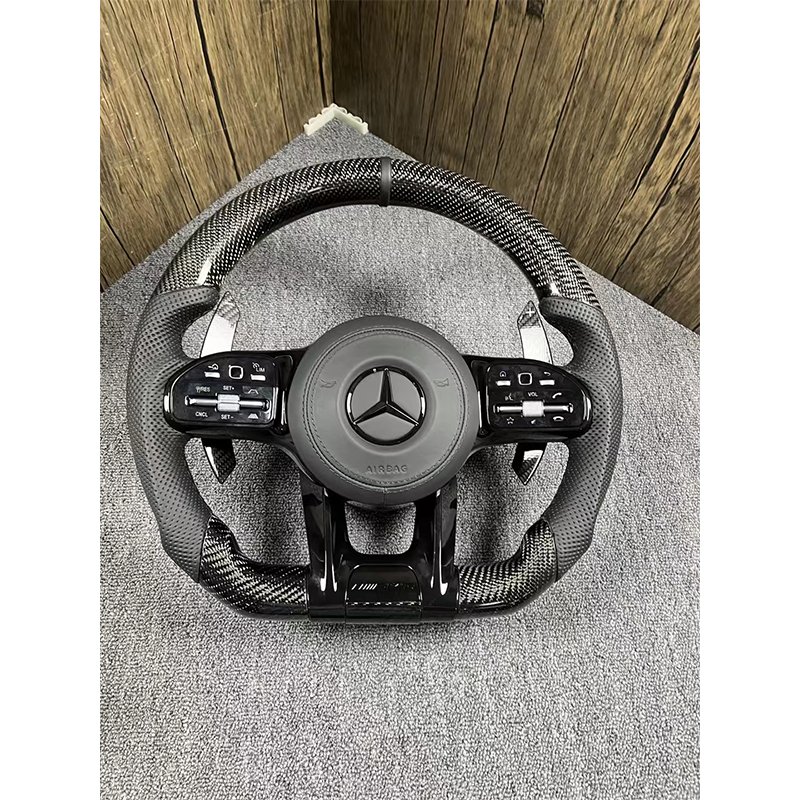 car carbon fiber steering wheel For mercedes benz c-class A-class b e-class gla/glc/gle old model to new amg 809 steering wheel