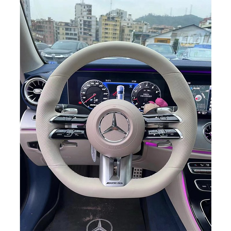 car carbon fiber steering wheel For mercedes benz c-class A-class b e-class gla/glc/gle old model to new amg 809 steering wheel