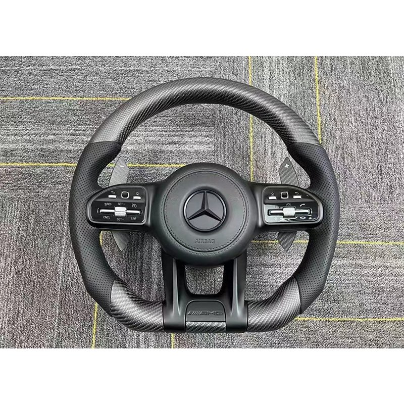 car carbon fiber steering wheel For mercedes benz c-class A-class b e-class gla/glc/gle old model to new amg 809 steering wheel