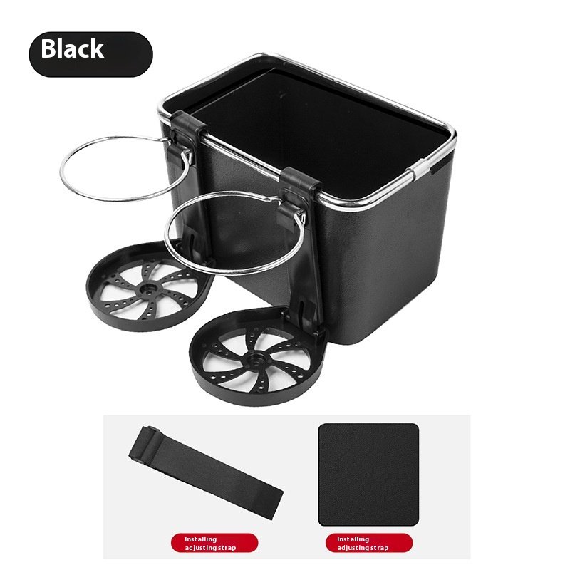 Felaruta Simple Creative Multi-Functional Car Storage Box Foldable Plastic Water Cup & Tissue Holder Armrest Organizer