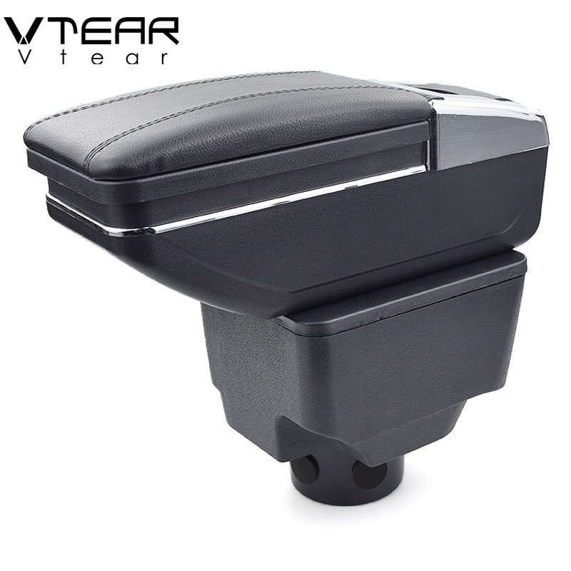 Vtear for Hyundai Elantra XD Armrest Leather Central Store Storage Box Red Thread Car-styling Interior ABS Arm Rest Accessories