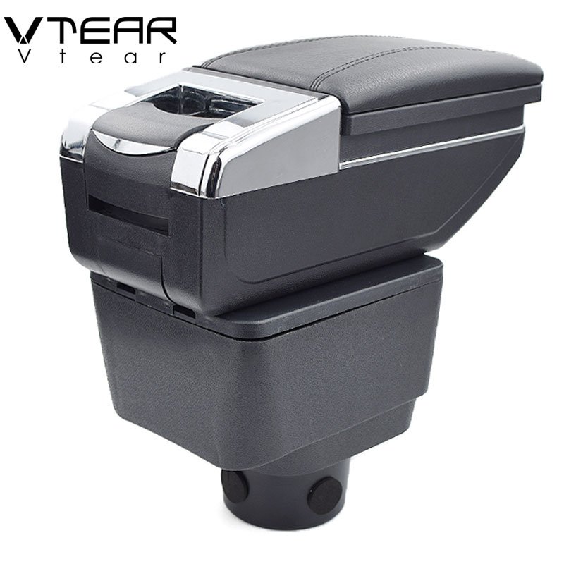 Vtear for Hyundai Elantra XD Armrest Leather Central Store Storage Box Red Thread Car-styling Interior ABS Arm Rest Accessories