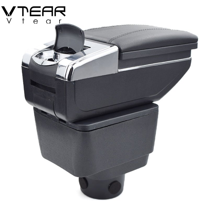 Vtear for Hyundai Elantra XD Armrest Leather Central Store Storage Box Red Thread Car-styling Interior ABS Arm Rest Accessories