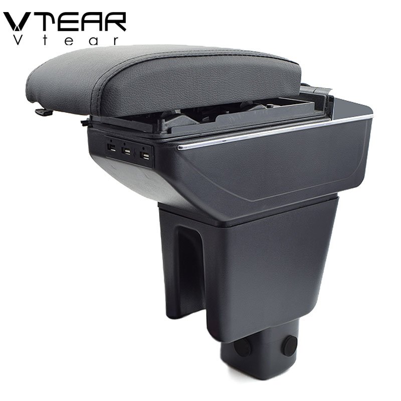 Vtear for Honda Mobilio Armrest PU Leather Central Store Content Storage Box Interior Car Arm Rest Car-styling Accessories Parts