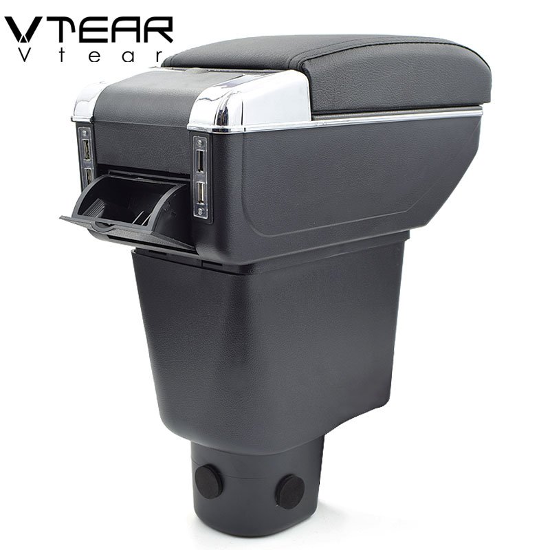 Vtear for Honda Mobilio Armrest PU Leather Central Store Content Storage Box Interior Car Arm Rest Car-styling Accessories Parts