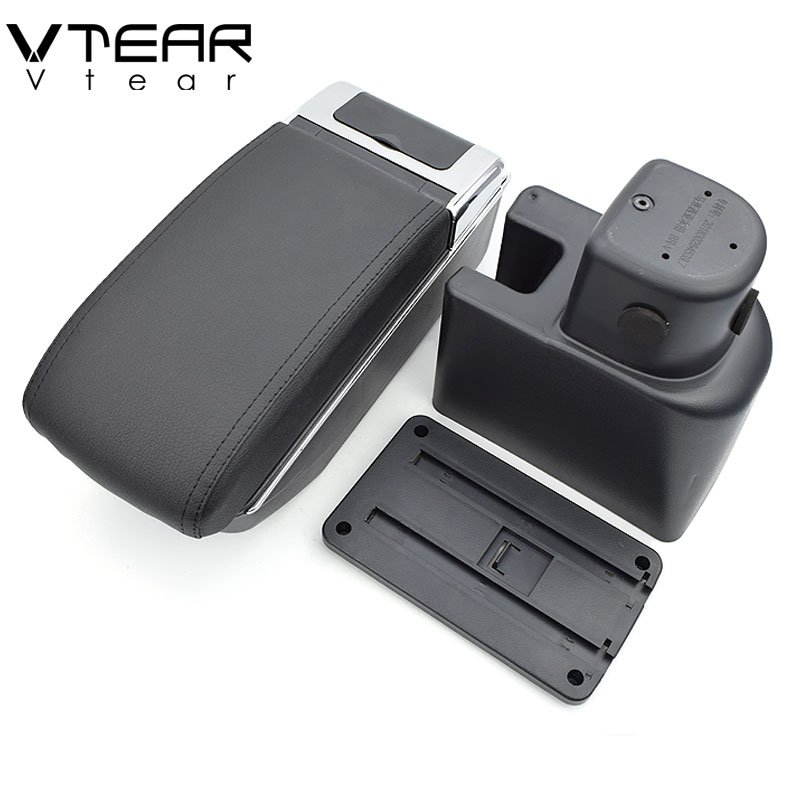 Vtear for Honda Mobilio Armrest PU Leather Central Store Content Storage Box Interior Car Arm Rest Car-styling Accessories Parts