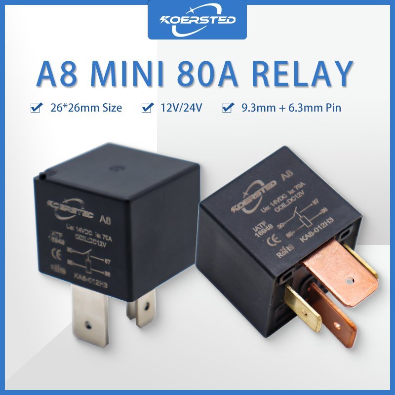 KB8 Series 70A/80A High Quality Automotive Relays 12V/24V 4P 5P Cubic/PPA6 and Metal Bracket for Autos New Condition