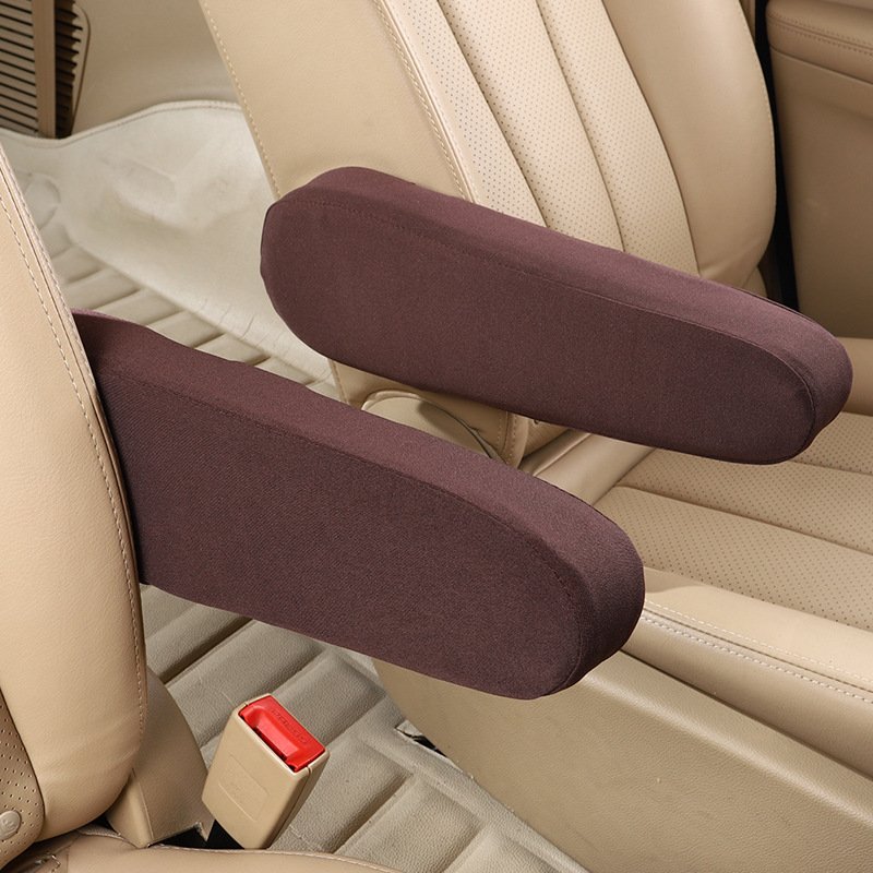 Universal Leather Armrest Cover and Handrail Sleeve for Car Front Row Seat Interior Kits and Storage Box for Minivans and Buses