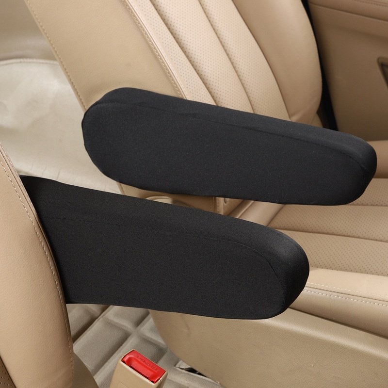 Universal Leather Armrest Cover and Handrail Sleeve for Car Front Row Seat Interior Kits and Storage Box for Minivans and Buses