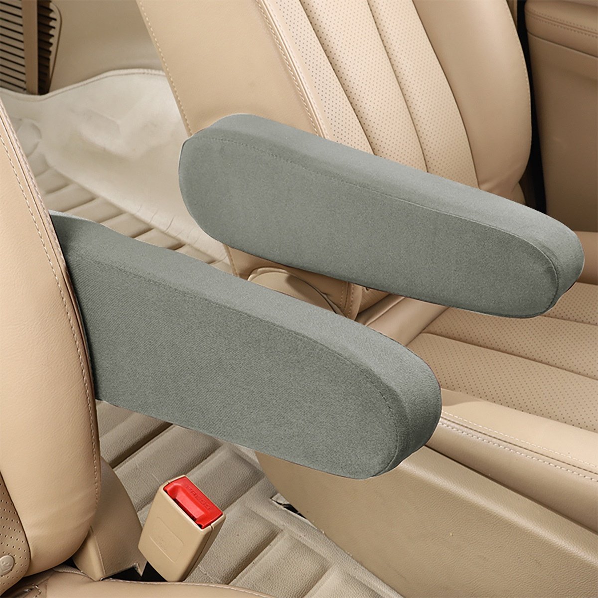 Universal Leather Armrest Cover and Handrail Sleeve for Car Front Row Seat Interior Kits and Storage Box for Minivans and Buses