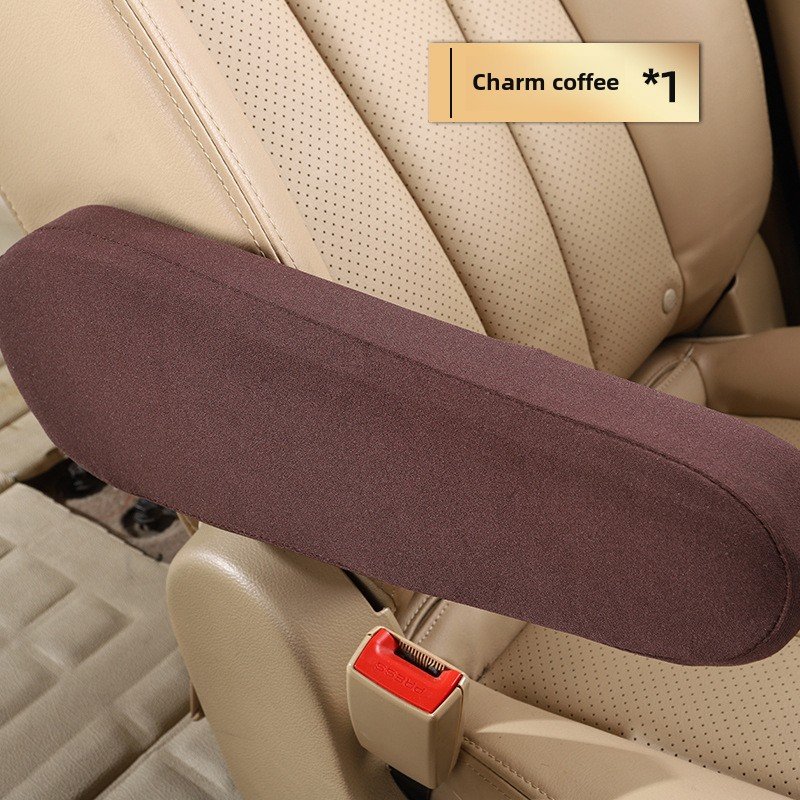 Universal Leather Armrest Cover and Handrail Sleeve for Car Front Row Seat Interior Kits and Storage Box for Minivans and Buses
