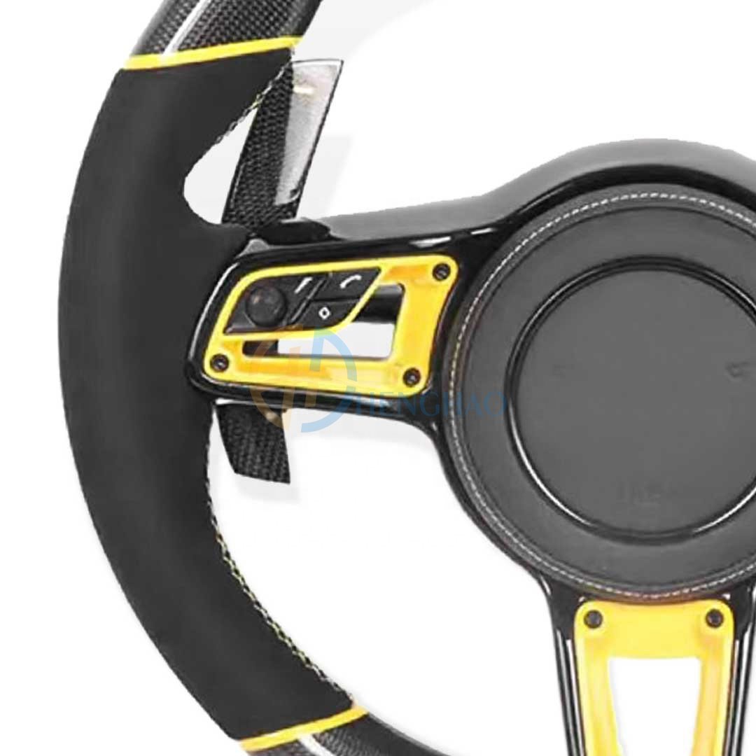 Customized Car Steering Wheel For Porsche Panamera Macan Cayman Boxster 718 991 911 Cayenne Upgraded Carbon Fiber Steering Wheel