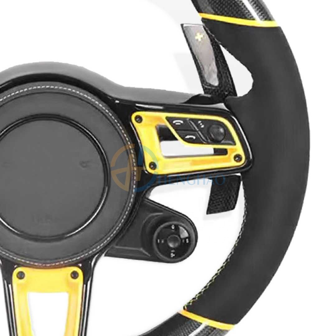 Customized Car Steering Wheel For Porsche Panamera Macan Cayman Boxster 718 991 911 Cayenne Upgraded Carbon Fiber Steering Wheel