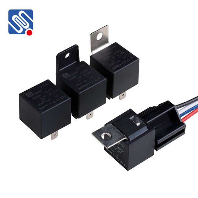 Meishuo MAH 40A 60A DC12V 24V Black Transparent Electrical Relay 4Pins 5Pins Auto Power Relay Wiring Harness