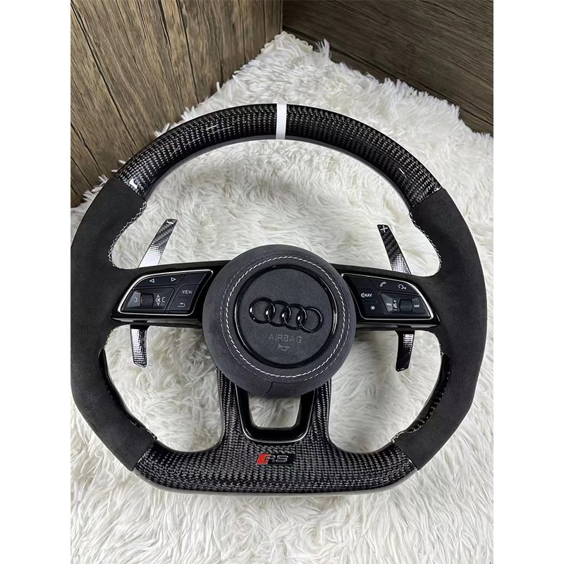 Custom carbon fiber high quality steering wheel exclusive style sport car for Audi RS7 RS3 RS4 RS5 RS6 S4 Q3 Q5 A4 A6 C8