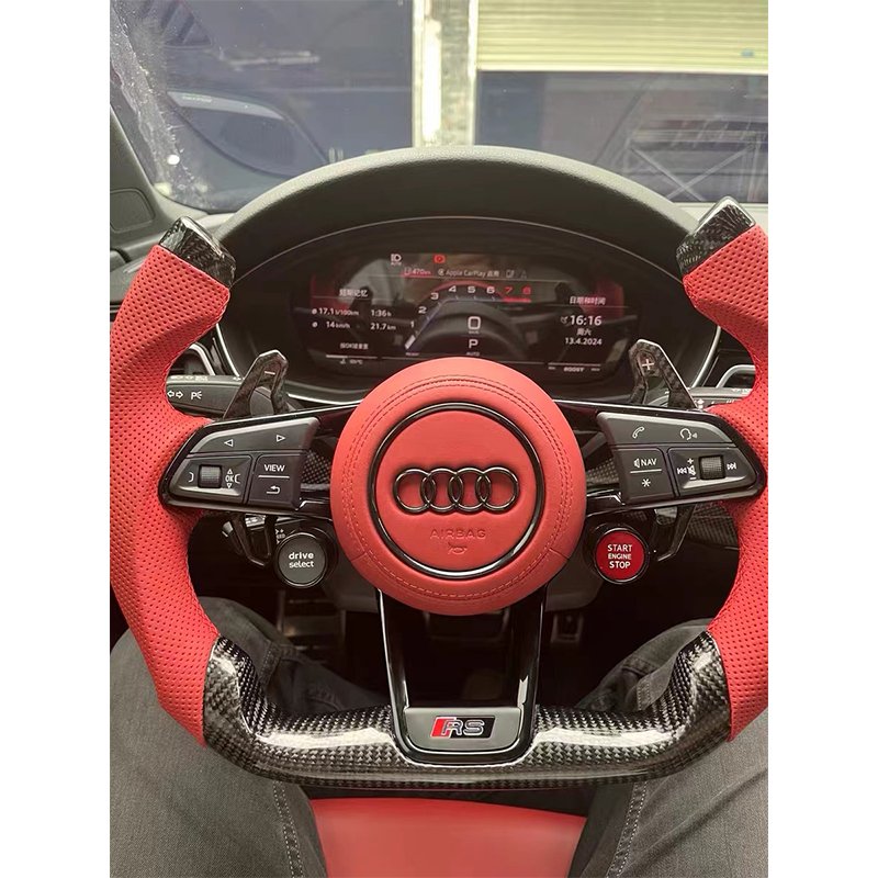 Custom carbon fiber high quality steering wheel exclusive style sport car for Audi RS7 RS3 RS4 RS5 RS6 S4 Q3 Q5 A4 A6 C8