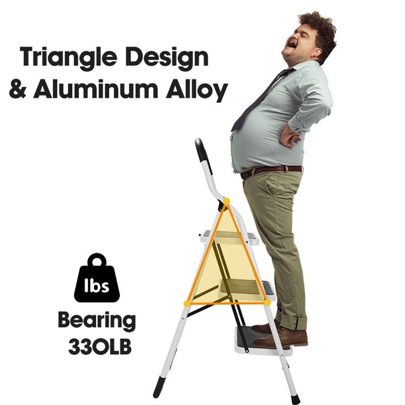 STARRYHEART 330LB Folding Step Stool Wide Anti-Slip Pedal Portable Aluminium RV Ladder
