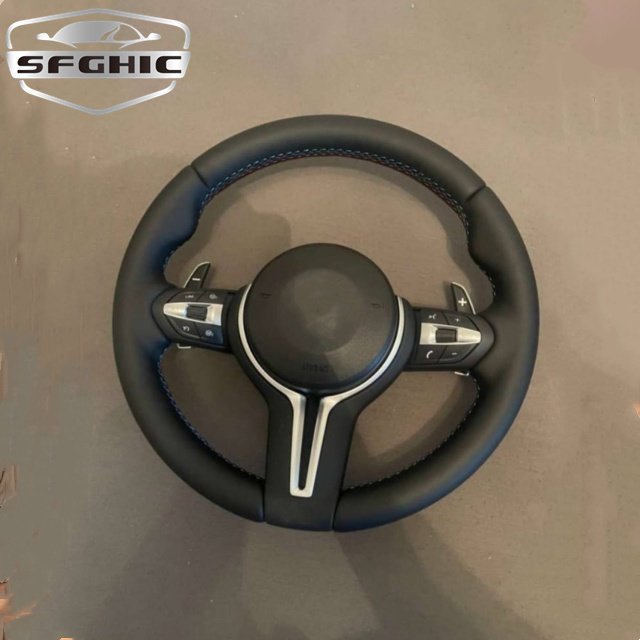 Custom Black Perforated Leather M Sport Steering Wheel For BMW F10 F30 F31 F32 F20 E92 E60 M3 M4 M5 M6 Leather Steering Wheel