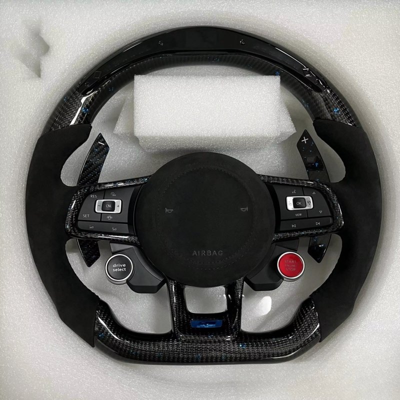 Custom Steering Wheel Fit For VW MK7 MK6 GOLF 7 GOLF 6 R LED Carbon Fiber Steering Wheel