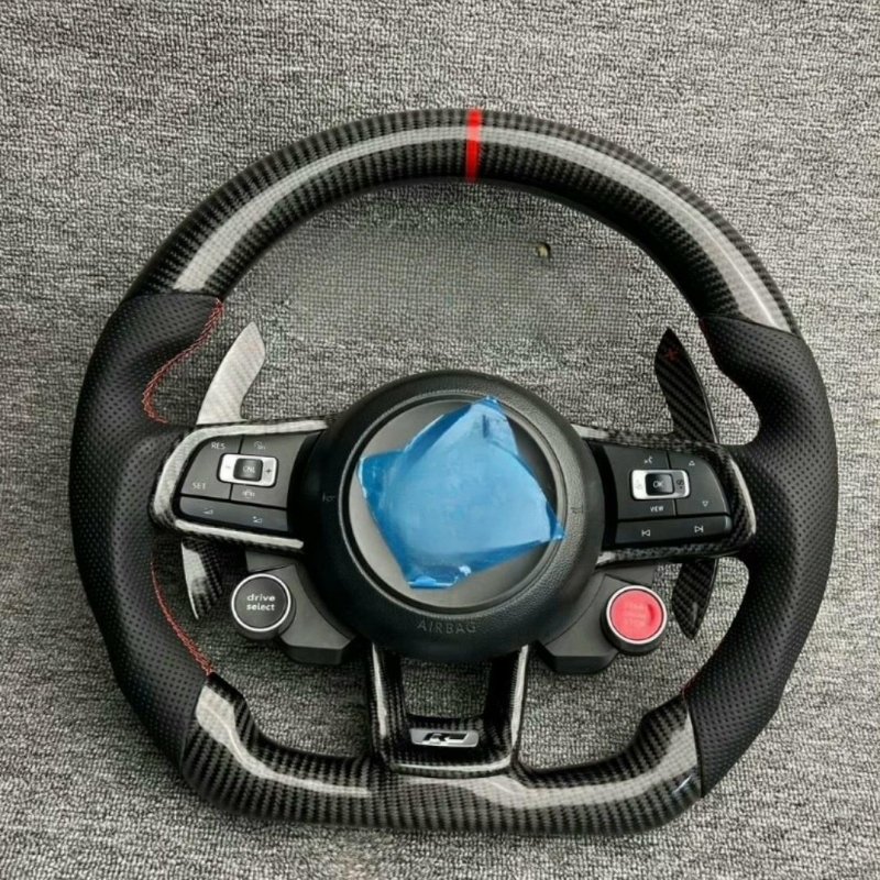 Custom Steering Wheel Fit For VW MK7 MK6 GOLF 7 GOLF 6 R LED Carbon Fiber Steering Wheel