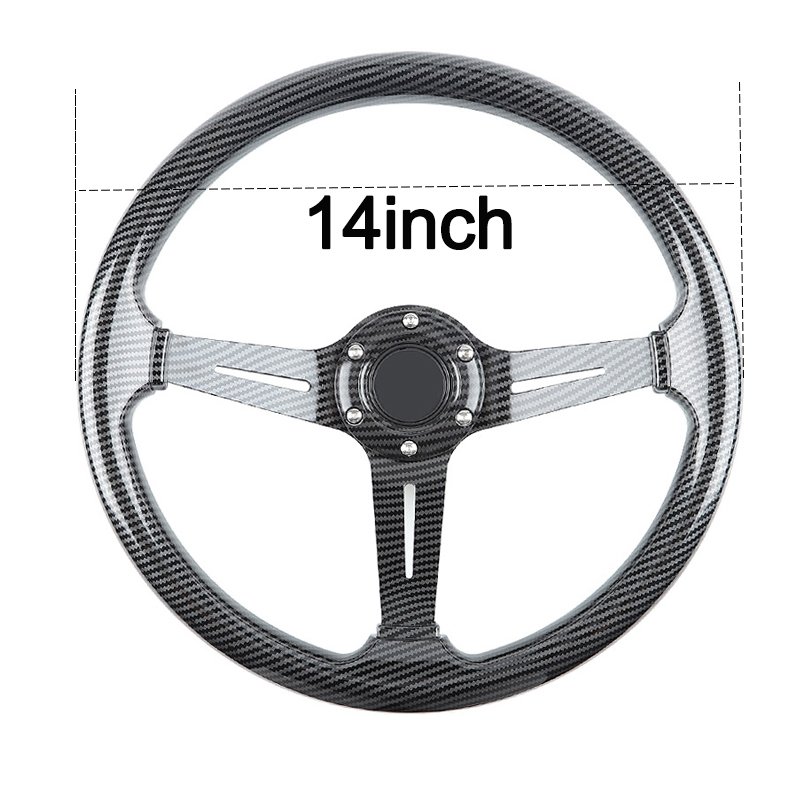 Car modified 14-inch carbon fiber racing steering wheel personalized game steering wheel universal 350mm. customize