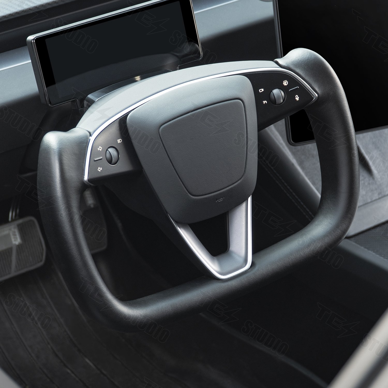 For Tesla Model 3 Highland Carbon Fiber Steering Wheel Modification Leather Car Steering Wheel