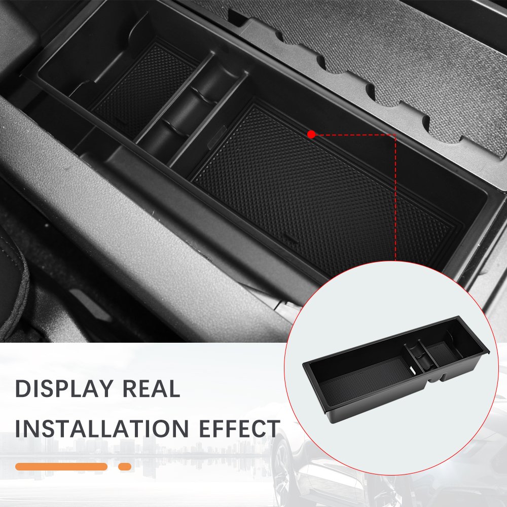 Podofo Car Armrest Storage Box Black for Ford F150 2021-2022 Central Control Armrest Box Car Interior Stying Accessories