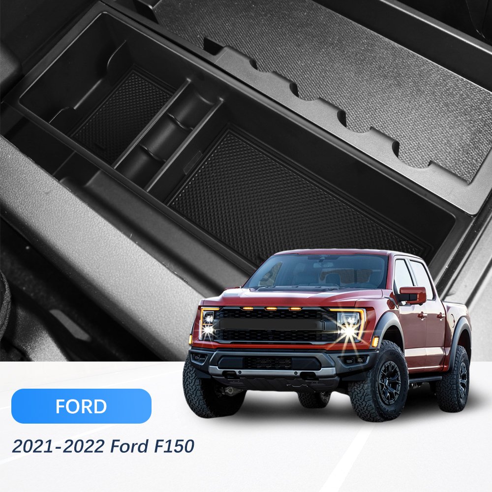 Podofo Car Armrest Storage Box Black for Ford F150 2021-2022 Central Control Armrest Box Car Interior Stying Accessories