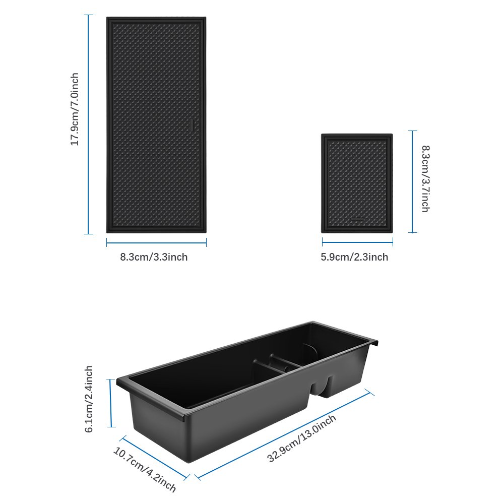 Podofo Car Armrest Storage Box Black for Ford F150 2021-2022 Central Control Armrest Box Car Interior Stying Accessories