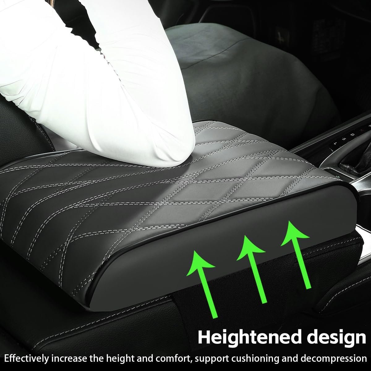 Universal Leather Car Armrest Pad Memory Foam Car Center Armrest Pad Rest Box Cushion Hand Support