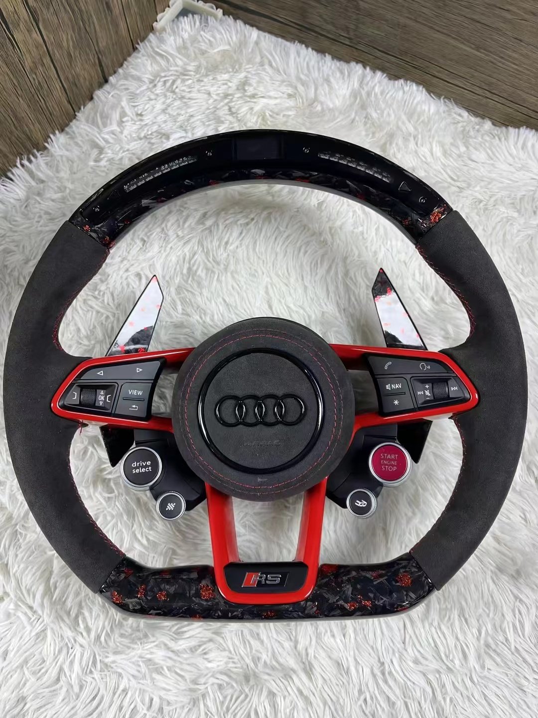 Steering wheel for Audi A3 A4 A5 A6 A7 A8 S3 S4 S5 S6 S7 S8 Q3 Q5 Q7 Q8 SQ7 SQ8 RSQ7 RSQ8 RS3 RS4 RS5 RS6 RS7 R8 TT