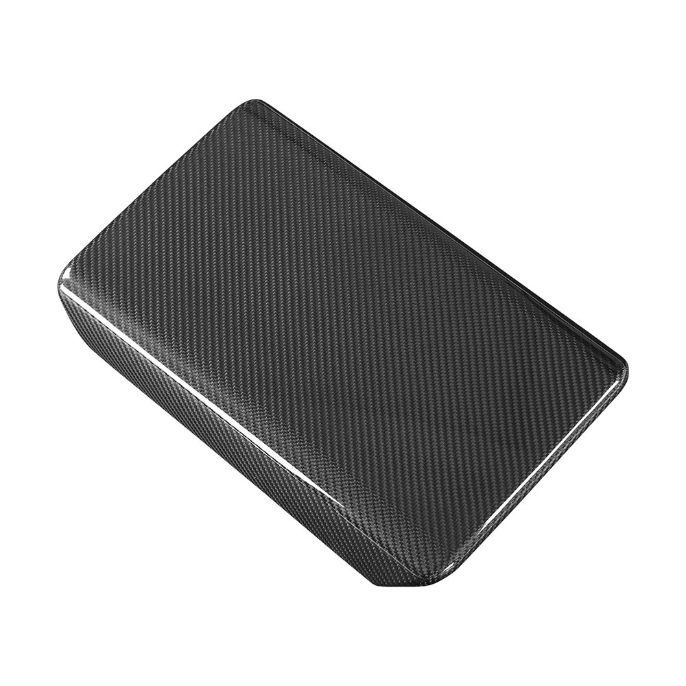 For Tesla Highland Model 3 2024 Car Interior Dry Carbon Fiber Trim Center Console Armrest Box Panel Cover Decoration Accessories