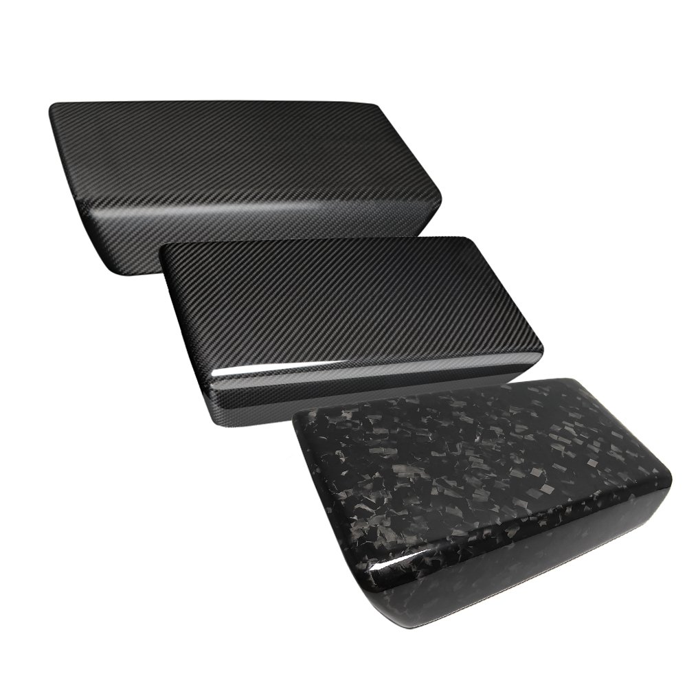 For Tesla Highland Model 3 2024 Car Interior Dry Carbon Fiber Trim Center Console Armrest Box Panel Cover Decoration Accessories