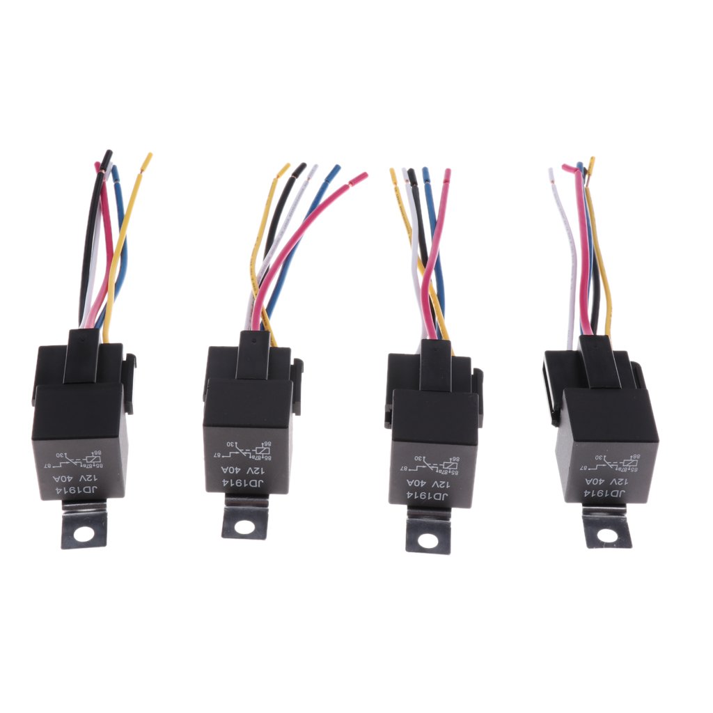 Buy 40amp Auto Relay Socket 5wires Harness 12v 4pin 5pin Automobile Electric Cooling Fan Wire Harness Car Relay Kits
