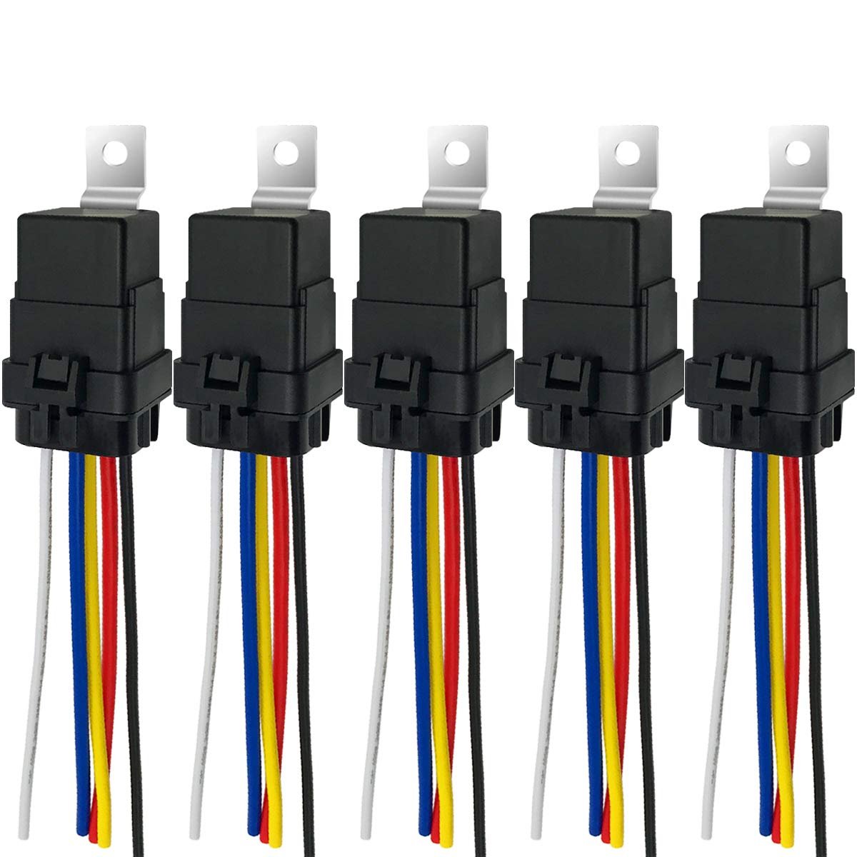Buy 40amp Auto Relay Socket 5wires Harness 12v 4pin 5pin Automobile Electric Cooling Fan Wire Harness Car Relay Kits