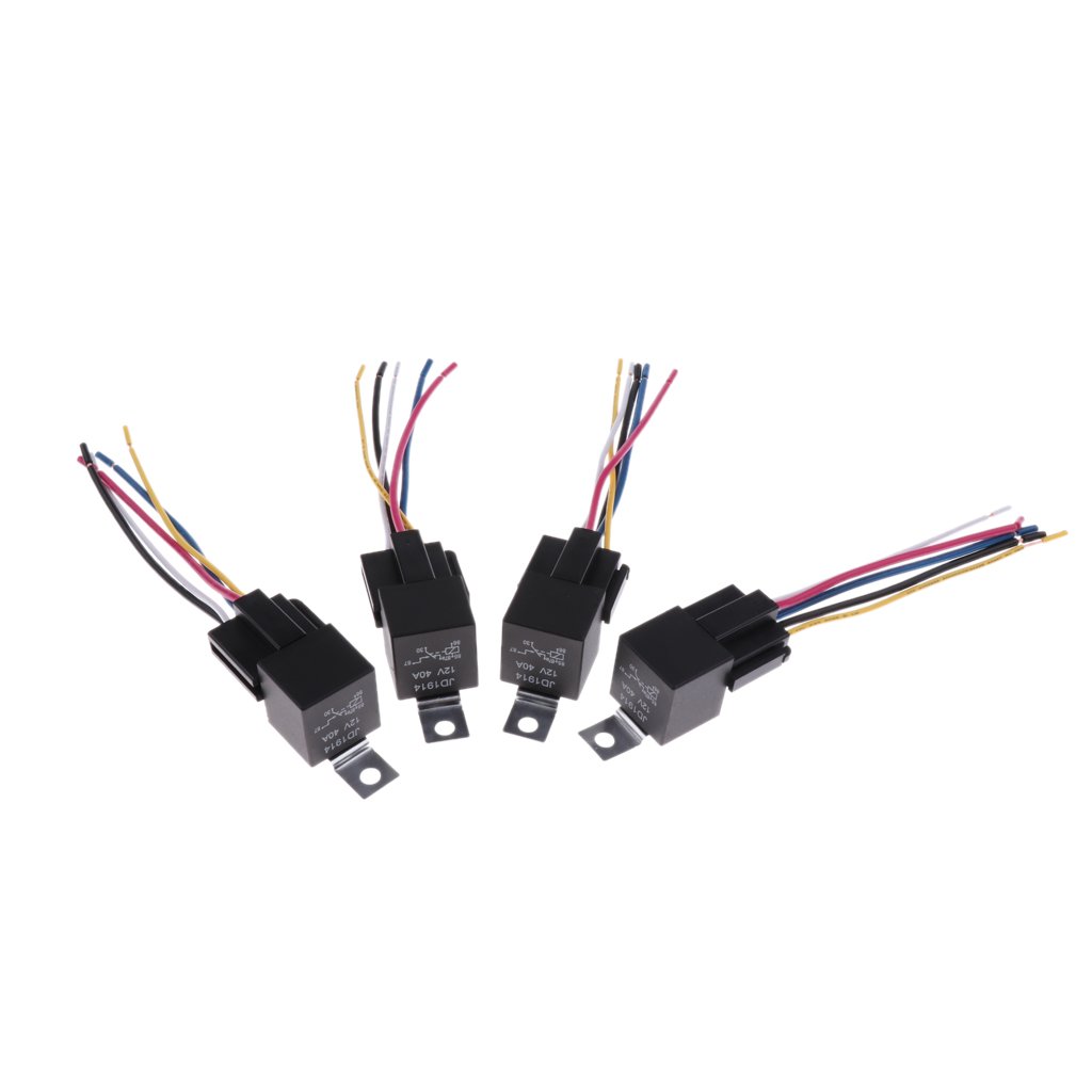 Buy 40amp Auto Relay Socket 5wires Harness 12v 4pin 5pin Automobile Electric Cooling Fan Wire Harness Car Relay Kits