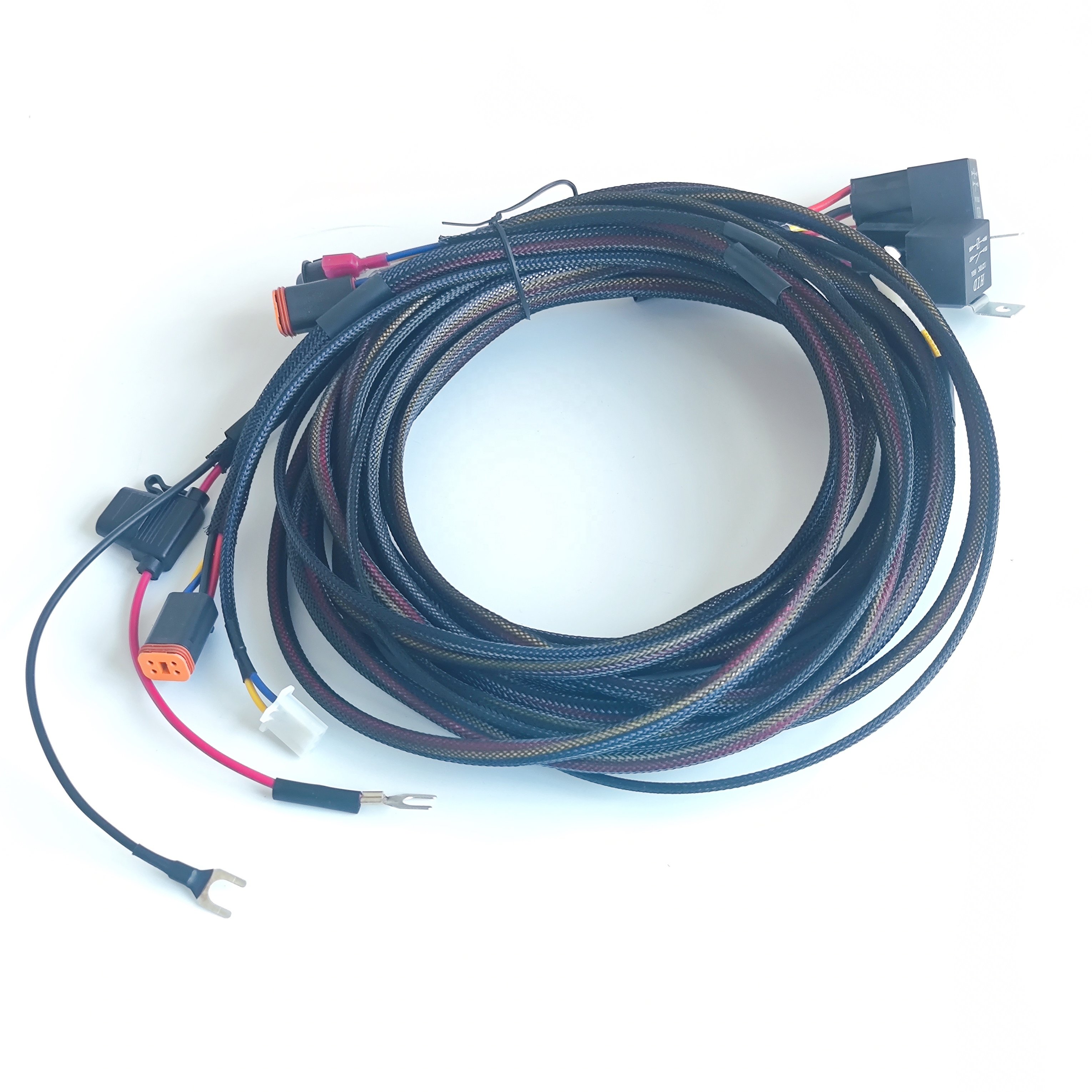 Wholesale High Low Beam LED Work Light Fog Light Auto On-Off Switch Dual Relay Wiring Harness for Off Road Motorcycles